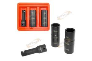 3 PCS MM+SAE FLIP AIR IMPACT SOCKET LUG NUT / RIMS SET